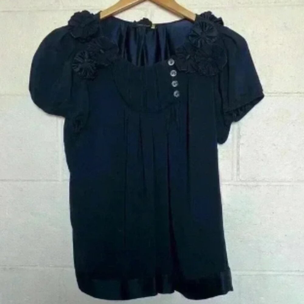 LEIFSDOTTIR Blue Silk Top-Size 6